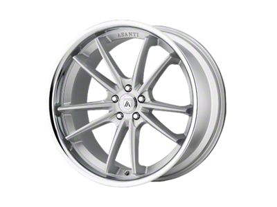 Asanti Sigma Brushed Silver with Chrome Lip Wheel; Rear Only; 20x10.5 (11-23 RWD Charger, Excluding Widebody)