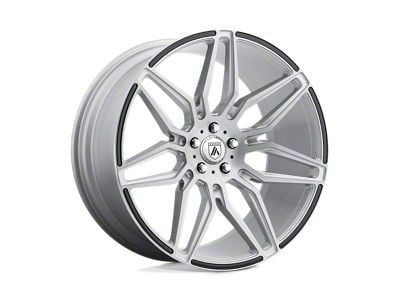 Asanti Sirius Brushed Silver with Carbon Fiber Insert Wheel; 22x9; 32mm Offset (15-23 Mustang GT, EcoBoost, V6)