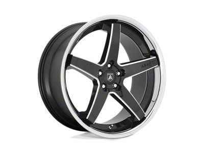 Asanti Regal Gloss Black Milled with Chrome Lip Wheel; 22x9; 32mm Offset (94-98 Mustang)