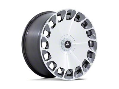 Asanti Aristocrat Gloss Platinum with Bright Machined Face Wheel; Rear Only; 24x10; 35mm Offset (16-24 Camaro, Excluding SS w/ 6-Piston Front Calipers & ZL1)