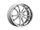 Asanti Sigma Brushed Silver with Chrome Lip Wheel; Rear Only; 20x10.5; 38mm Offset (16-24 Camaro, Excluding SS w/ 6-Piston Front Calipers & ZL1)