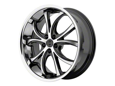 Asanti Elektra Black Machined with Stainless Steel Lip Wheel; Rear Only; 22x10 (11-23 RWD Charger)