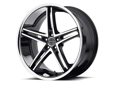 Asanti Mach Gloss Black Machined with Stainless Steel Lip Wheel; Rear Only; 22x10 (11-23 RWD Charger)