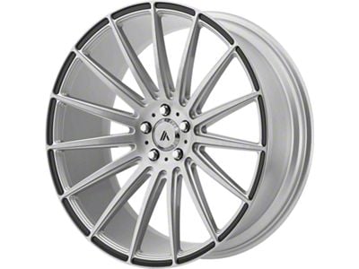 Asanti Polaris Brushed Silver with Carbon Fiber Insert Wheel; Rear Only; 22x10.5 (11-23 RWD Charger, Excluding Widebody)