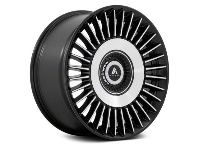 Asanti Tiara Satin Black Machined Wheel; Rear Only; 20x10.5 (11-23 RWD Charger, Excluding Widebody)