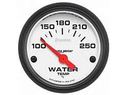 Auto Meter Phantom Series 2-1/16-Inch Water Temperature Gauge; 100-250 Fahrenheit (Universal; Some Adaptation May Be Required)