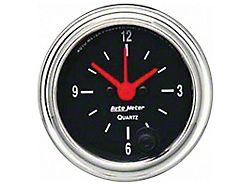 Auto Meter Traditional Chrome Series 2-1/16-Inch 12-Hour Clock (Universal; Some Adaptation May Be Required)