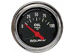 Auto Meter Traditional Chrome Oil Pressure Gauge; Electrical (Universal; Some Adaptation May Be Required)