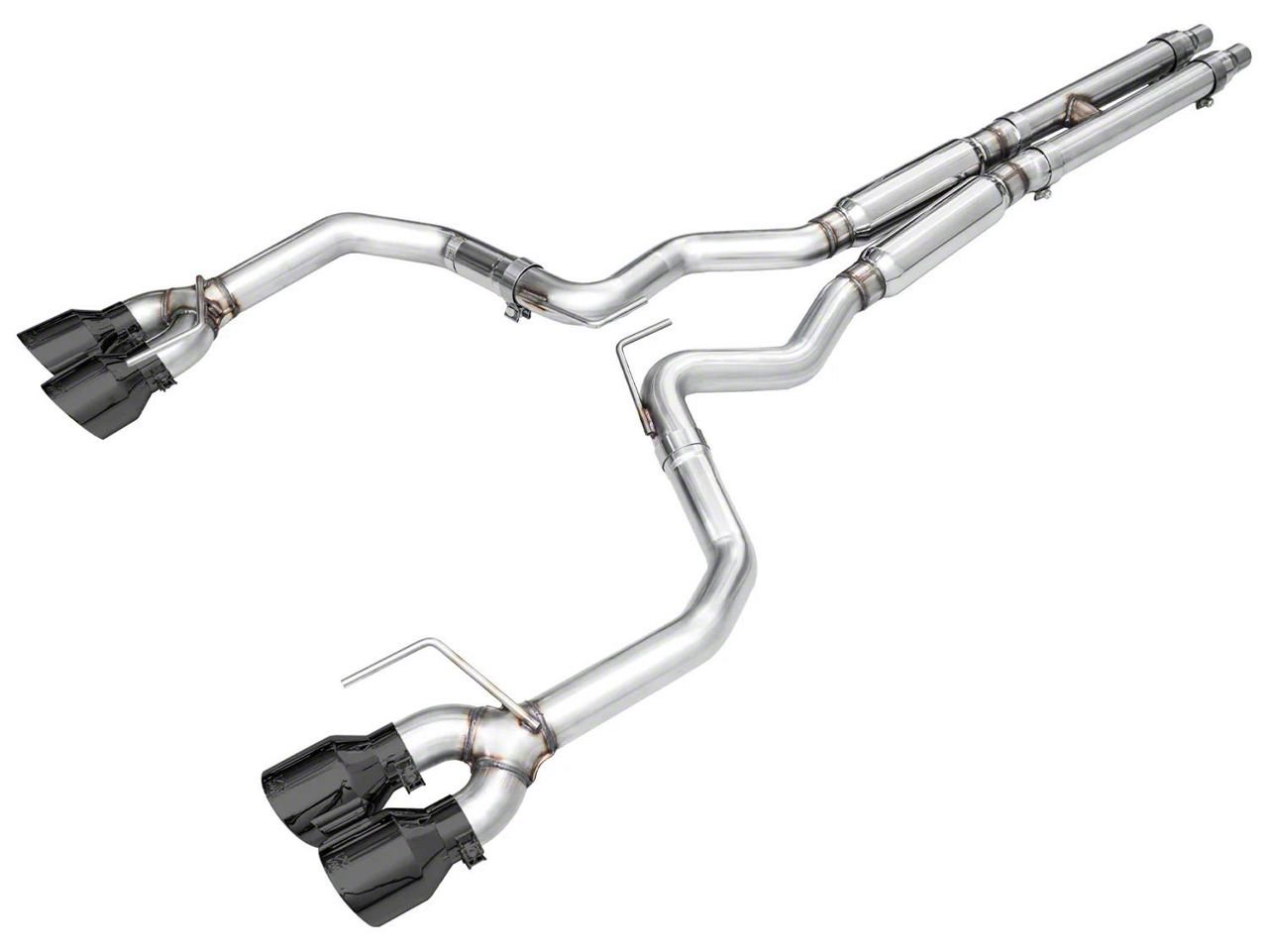 AWE Mustang Track Edition Cat-Back Exhaust with Quad Diamond Black Tips ...