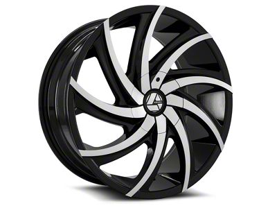 Azara AZA-503 Gloss Black and Machined Wheel; Rear Only; 28x9.5; 15mm Offset (10-15 Camaro)