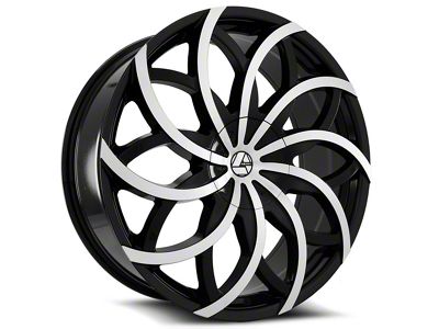 Azara AZA-504 Gloss Black and Machined Wheel; Rear Only; 28x9.5; 15mm Offset (10-15 Camaro)