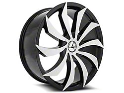 Azara AZA-507 Gloss Black and Machined Wheel; Rear Only; 28x9.5; 15mm Offset (16-24 Camaro)