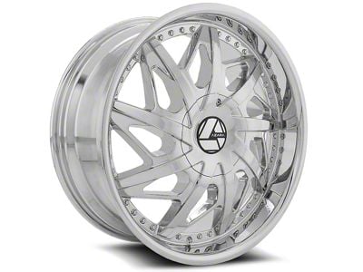 Azara AZA-510 Nano Chrome Wheel; Rear Only; 24x9; 18mm Offset (16-24 Camaro, Excluding SS w/ 6-Piston Front Calipers & ZL1)