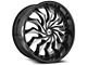 Azara AZA-515 Gloss Black and Machined Wheel; Rear Only; 22x9.5; 15mm Offset (16-24 Camaro)