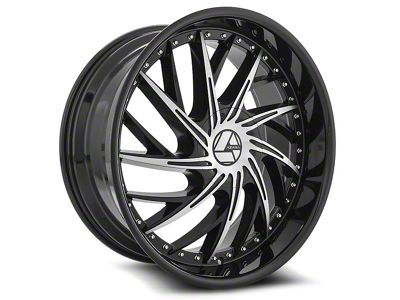 Azara AZA-516 Gloss Black and Machined Wheel; 22x8.5; 38mm Offset (10-15 Camaro, Excluding ZL1)