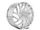 Azara AZA-518 Chrome Wheel; Rear Only; 24x9; 18mm Offset (16-24 Camaro, Excluding SS w/ 6-Piston Front Calipers & ZL1)