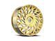 Azara AZA-525 Gold Wheel; Rear Only; 22x9.5; 15mm Offset (16-24 Camaro)