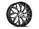 Azara AZA-527 Gloss Black and Machined Wheel; Rear Only; 22x9.5; 15mm Offset (16-24 Camaro)