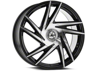 Azara AZA-529 Gloss Black and Machined Wheel; 18x8; 35mm Offset (16-24 Camaro, Excluding SS w/ 6-Piston Front Calipers & ZL1)