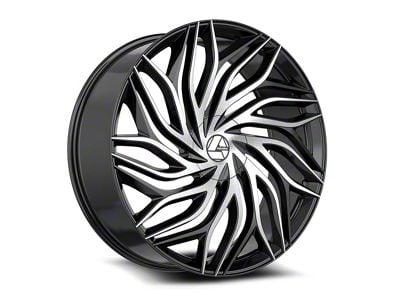 Azara AZA-537 Gloss Black and Machined Wheel; Rear Only; 24x9; 15mm Offset (10-15 Camaro, Excluding ZL1)