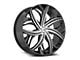 Azara AZA-541 Gloss Black and Machined Wheel; Rear Only; 22x9.5; 15mm Offset (16-24 Camaro)