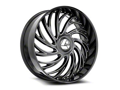 Azara AZX-101 Gloss Black and Milled Wheel; 20x8.5; 35mm Offset (10-15 Camaro, Excluding ZL1)