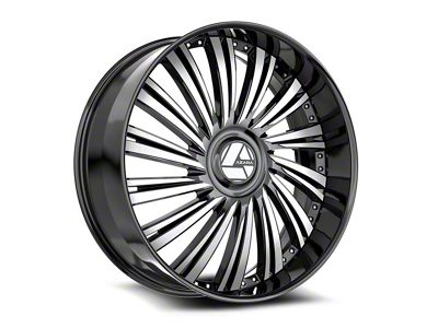 Azara AZX-102 Gloss Black and Machined Wheel; 18x8; 35mm Offset (10-15 Camaro, Excluding ZL1)