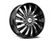 Azara AZX-102 Gloss Black Wheel; Rear Only; 24x9; 32mm Offset (16-24 Camaro, Excluding SS w/ 6-Piston Front Calipers & ZL1)