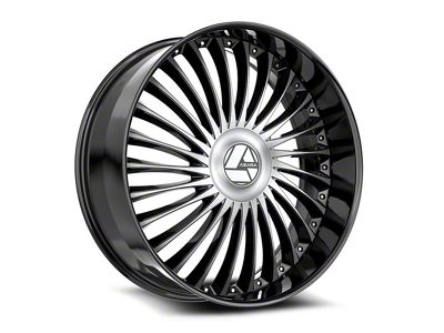 Azara AZX-103 Gloss Black and Machined Wheel; 20x8.5; 35mm Offset (10-15 Camaro, Excluding ZL1)