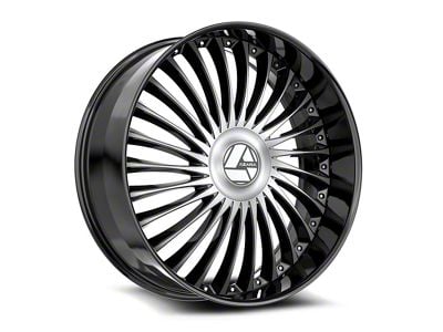 Azara AZX-103 Gloss Black and Machined Wheel; Rear Only; 24x9; 15mm Offset (10-15 Camaro, Excluding ZL1)