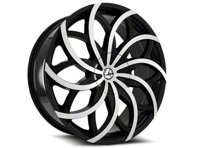 Azara AZA-504 Gloss Black and Machined Wheel; Rear Only; 30x9.5; 15mm Offset (08-23 RWD Challenger, Excluding SRT Hellcat & Widebody)