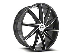 Azara AZA-506 Gloss Black and Machined Wheel; Rear Only; 28x9.5; 15mm Offset (08-23 RWD Challenger, Excluding SRT Hellcat & Widebody)