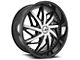 Azara AZA-510 Gloss Black and Machined Wheel; Rear Only; 22x9.5; 15mm Offset (08-23 RWD Challenger, Excluding SRT Hellcat & Widebody)