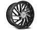 Azara AZA-516 Gloss Black and Machined Wheel; Rear Only; 22x9.5; 15mm Offset (08-23 RWD Challenger, Excluding SRT Hellcat & Widebody)