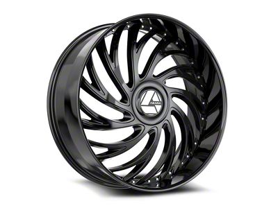 Azara AZX-101 Gloss Black Wheel; Rear Only; 24x9; 32mm Offset (08-23 Challenger w/o Brembo Brakes)