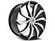 Azara AZA-507 Gloss Black and Machined Wheel; Rear Only; 22x9.5; 15mm Offset (06-10 Charger)