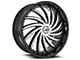 Azara AZA-508 Gloss Black and Machined Wheel; Rear Only; 30x9.5; 15mm Offset (06-10 Charger)