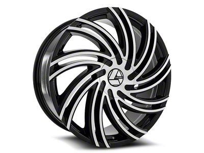 Azara AZA-514 Gloss Black and Machined Wheel; Rear Only; 24x9; 18mm Offset (11-23 RWD Charger, Excluding Widebody)