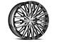 Azara AZA-522 Gloss Black and Machined Wheel; Rear Only; 22x9.5; 15mm Offset (06-10 Charger)