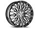 Azara AZA-522 Gloss Black and Machined Wheel; Rear Only; 22x9.5; 15mm Offset (06-10 Charger)