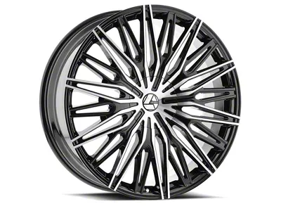 Azara AZA-522 Gloss Black and Machined Wheel; Rear Only; 24x9; 35mm Offset (06-10 Charger, Excluding SRT8)