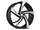 Azara AZA-524 Gloss Black and Machined Wheel; Rear Only; 22x9.5; 15mm Offset (06-10 Charger)