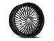 Azara AZA-526 Gloss Black and Machined Wheel; Rear Only; 24x9; 15mm Offset (06-10 Charger)