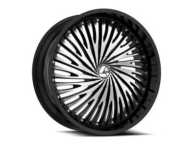 Azara AZA-526 Gloss Black and Machined Wheel; Rear Only; 24x9; 15mm Offset (06-10 Charger)