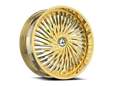 Azara AZA-526 Gold Wheel; Rear Only; 22x9.5; 15mm Offset (06-10 Charger)