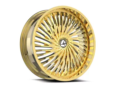 Azara AZA-526 Gold Wheel; Rear Only; 24x9; 32mm Offset (11-23 Charger w/o Brembo Brakes)