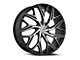 Azara AZA-527 Gloss Black and Machined Wheel; Rear Only; 22x9.5; 15mm Offset (11-23 RWD Charger, Excluding Widebody)