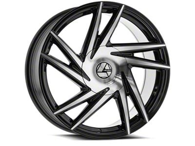 Azara AZA-529 Gloss Black and Machined Wheel; Rear Only; 22x9.5; 15mm Offset (11-23 RWD Charger, Excluding Widebody)