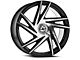 Azara AZA-529 Gloss Black and Machined Wheel; Rear Only; 22x9.5; 15mm Offset (11-23 RWD Charger, Excluding Widebody)