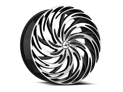 Azara AZA-531 Gloss Black and Machined Wheel; Rear Only; 24x9; 18mm Offset (06-10 Charger)